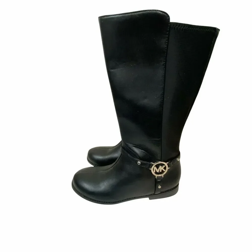 Michael Kors Riding Boots Women's Emma Kaya Black Round Toe Knee High size 6